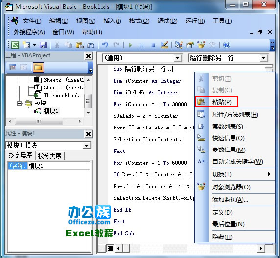 复制代码粘贴到“Microsoft Visual Basic&rdquo”窗口内